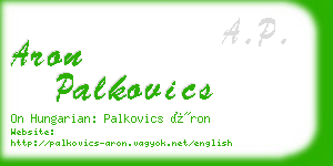 aron palkovics business card